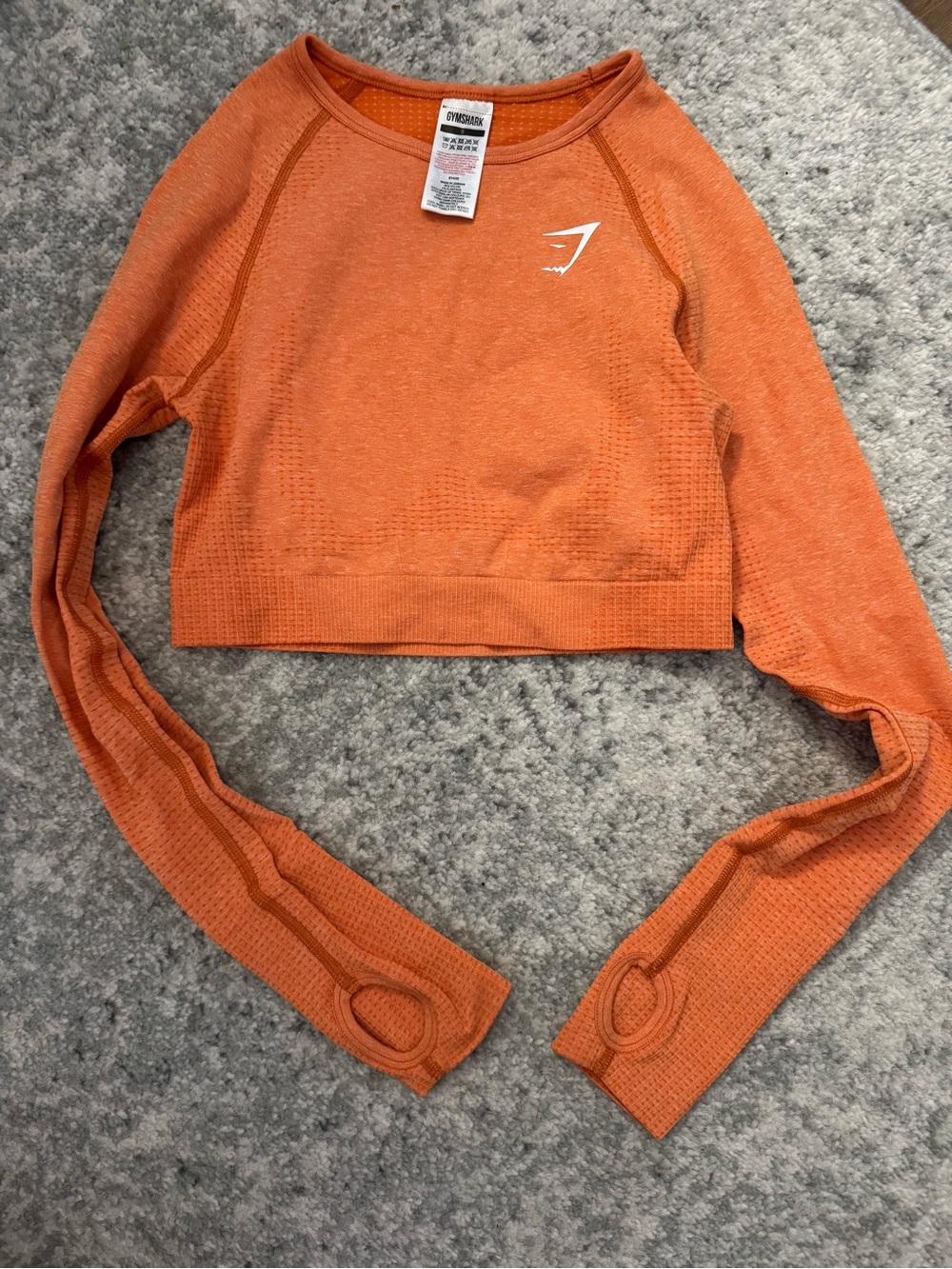 Gymshark Bright Orange Seamless Crop Long Sleeve